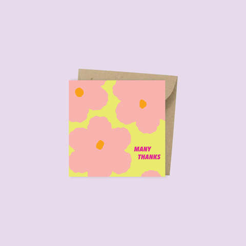 Many Thanks Puffy Flower Small Enclosure Card