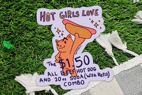 Hot girls love hot dogs Die-Cut Sticker