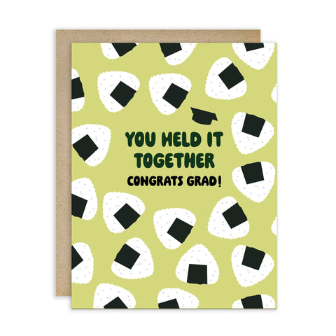 Onigiri Graduation Card | Funny Japanese Rice Ball Food Congrats