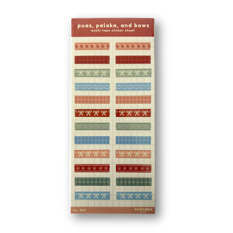 Puas, Palaka, and Bows Washi Tape Sticker Sheet
