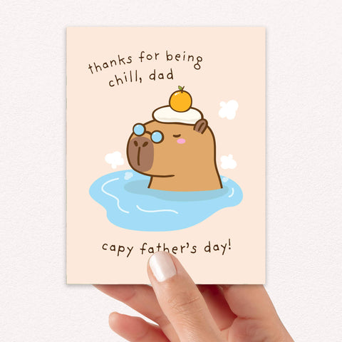 Capybara Father's Day Card | Funny Capy Animal Pun for Dad