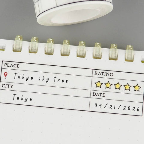 LAOMIS 5 Star Travel Place Rating Writable Washi Tape