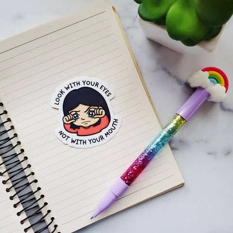 Look With Your Eyes Sticker, Funny Filipino Mom sticker