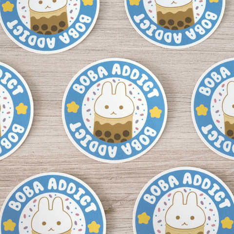 Bunny Boba Addict Vinyl Sticker