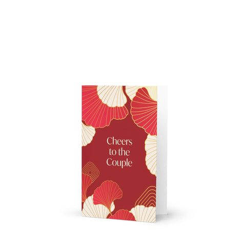 Red & Gold Gingko Asian Wedding Cards | Japanese Chinese Leaf