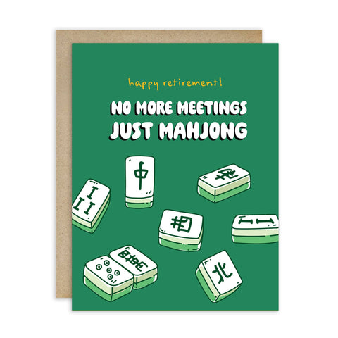 Just Mahjong Funny Retirement Cards | Chinese Game Tile Greetings
