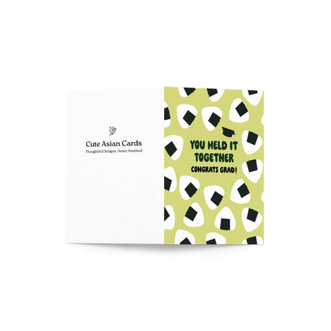 Onigiri Graduation Card | Funny Japanese Rice Ball Food Congrats