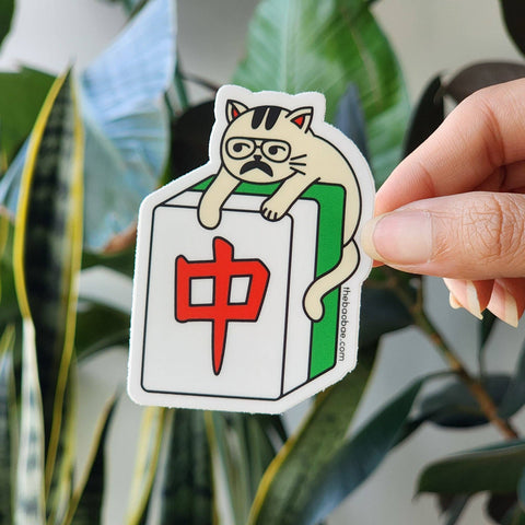 Mahjong Uncle Cat Sticker