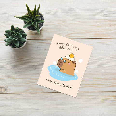 Capybara Father's Day Card | Funny Capy Animal Pun for Dad