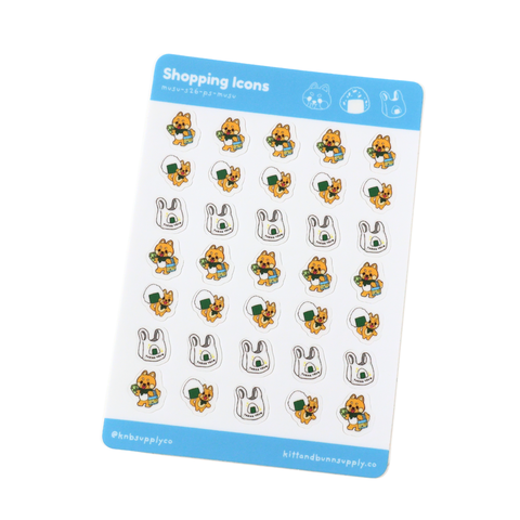 Planner Stickers - Shopping Icons - Musu the Shiba