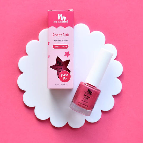 Bright Pink Water-Based Nail Polish for Kids