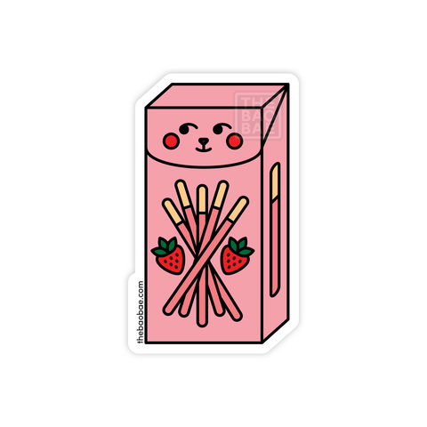 Pocky Strawberry Sticker