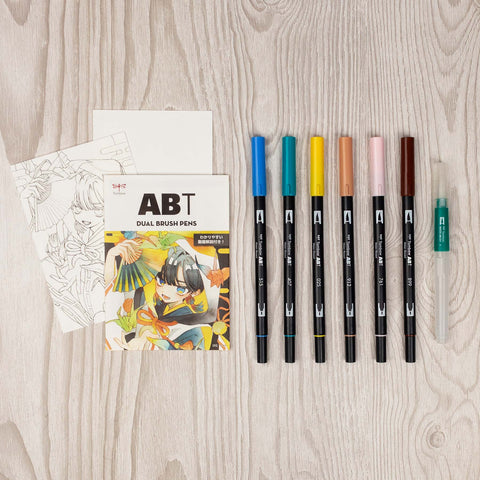 Limited Edition Dual Brush Pen Art Markers, Manga Illustration, Bird