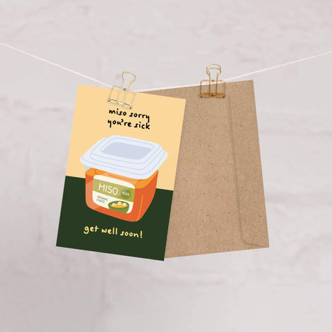 Miso Sorry You’re Sick | Funny Get Well Cards Japanese Paste Encouragement