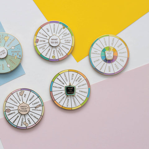 What To Drink Spinning Enamel Pin, Interactive Pin