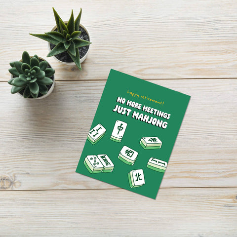 Just Mahjong Funny Retirement Cards | Chinese Game Tile Greetings