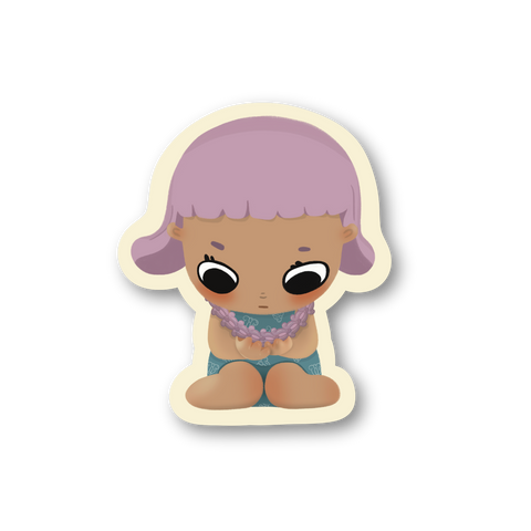 Little Miss Crown Flower Sticker