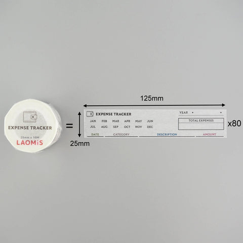 LAOMIS Monthly Expense Tracker Writable Washi Tape