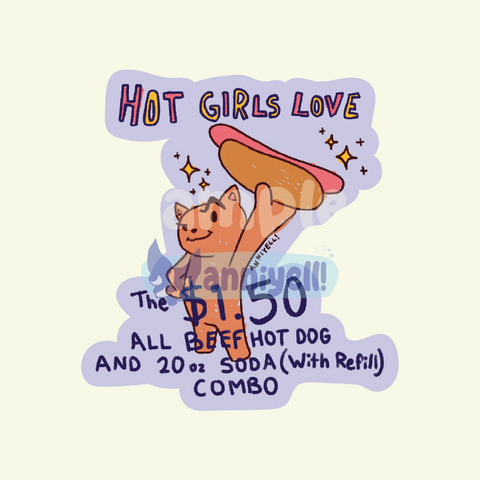 Hot girls love hot dogs Die-Cut Sticker