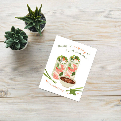 Spring Roll Mother's Day Card | Cute Vietnamese Summer Wrap Pun