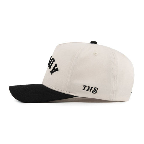 Adobo Upside Down A-Frame Snapback Hat (Off-White / Black)