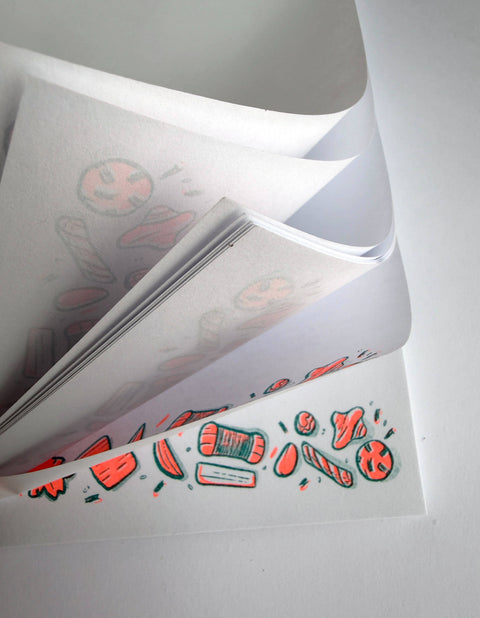 Ararae Mochi Crunch Snack Tear-Away Riso Notepad