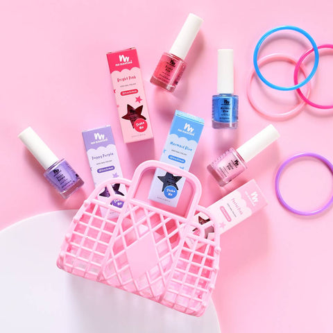 Bright Pink Water-Based Nail Polish for Kids
