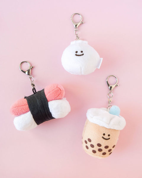 Mini Boba Milk Tea Bag Charm Plushie Keychain
