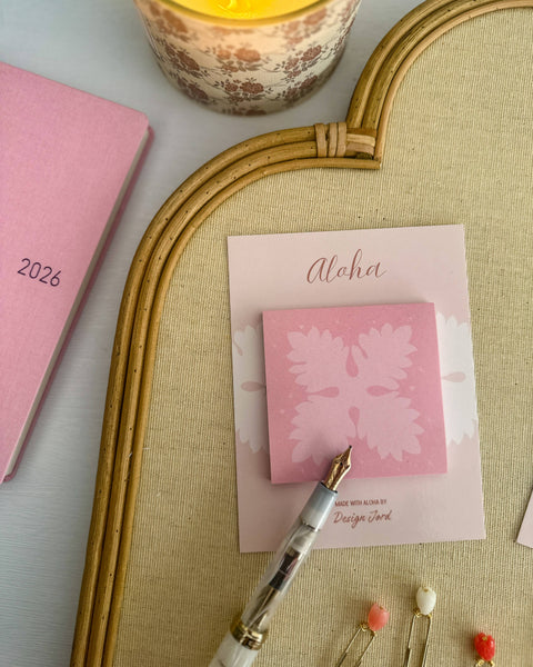 Pink Ulu Leaf - Post-It Notes