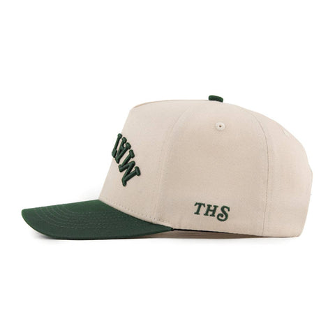 Matcha Upside Down A-Frame Snapback Hat (Natural / Green)