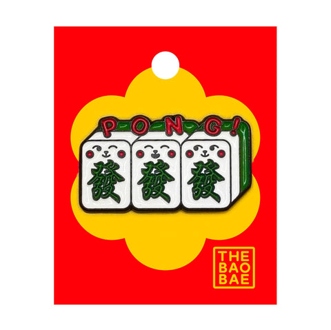 Mahjong PONG Triple Green Dragon Pin