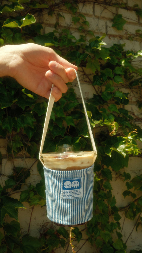Drink Cup Holder with Straw Strap