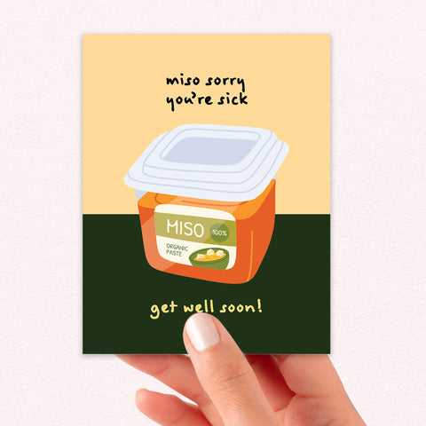 Miso Sorry You’re Sick | Funny Get Well Cards Japanese Paste Encouragement