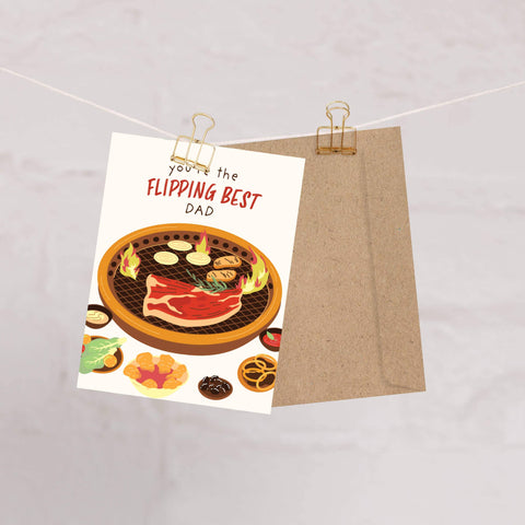 BBQ Father's Day Card | Funny Korean KBBQ Grill Master Card Best Dad