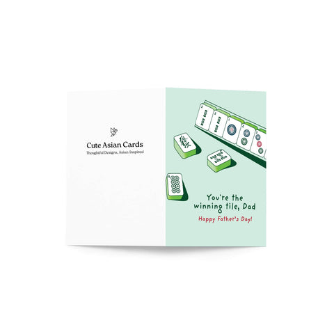 Mahjong Father's Day Card | Funny Asian Winning Tile Chinese Game