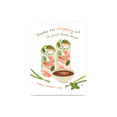Spring Roll Mother's Day Card | Cute Vietnamese Summer Wrap Pun
