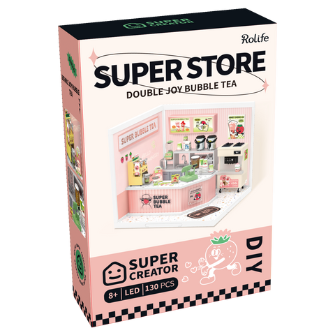 DIY Miniature House Kit: Double Joy Bubble Tea
