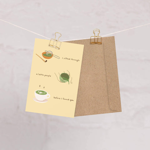 Sifted a Latte | Japanese Green Tea Thinking of You Asian Greeting Card