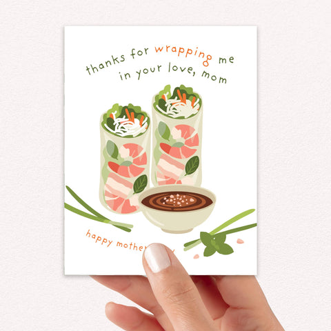 Spring Roll Mother's Day Card | Cute Vietnamese Summer Wrap Pun