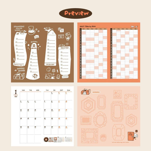 The 2027 Monthly Planner Insert For Travelers Notebook, Tn Size Monthly Schedule Book, Kawaii Dated Refill, The Little Things - Rin! Studio