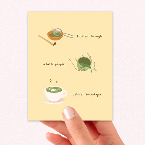 Sifted a Latte | Japanese Green Tea Thinking of You Asian Greeting Card