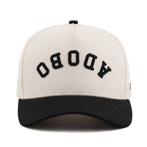 Adobo Upside Down A-Frame Snapback Hat (Off-White / Black)