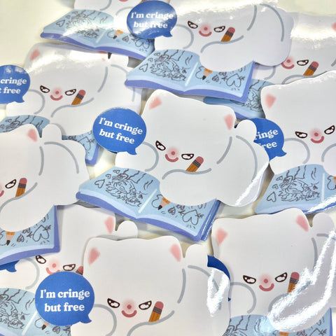 Vinyl Sticker - I'm Cringe but Free Kitty