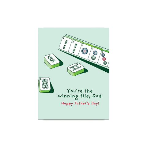 Mahjong Father's Day Card | Funny Asian Winning Tile Chinese Game
