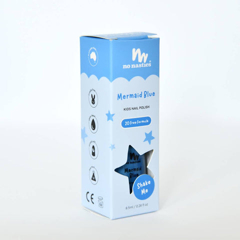 Mermaid Blue Water-Based Nail Polish for Kids