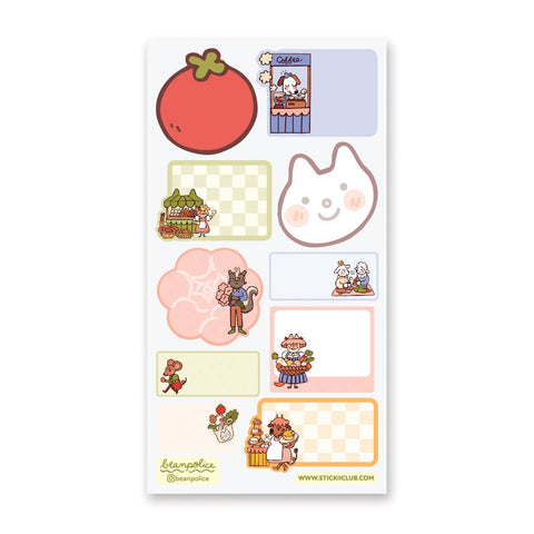 Farmer's Market Labels Sticker Sheet