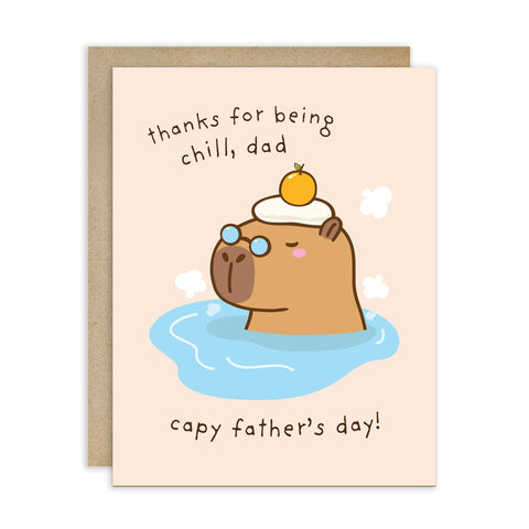 Capybara Father's Day Card | Funny Capy Animal Pun for Dad