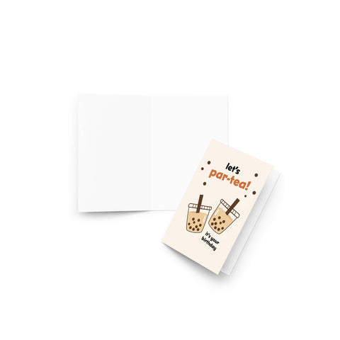 Par-Tea Milk Boba Cute Birthday Card | Bubble Tapioca Pearl Greetings