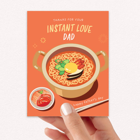Instant Noodle Father's Day Card | Funny Ramen Pot Pun for Dad