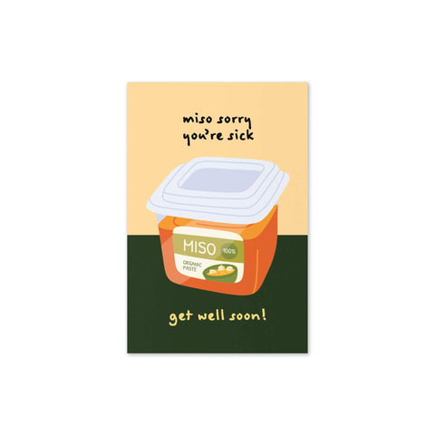 Miso Sorry You’re Sick | Funny Get Well Cards Japanese Paste Encouragement